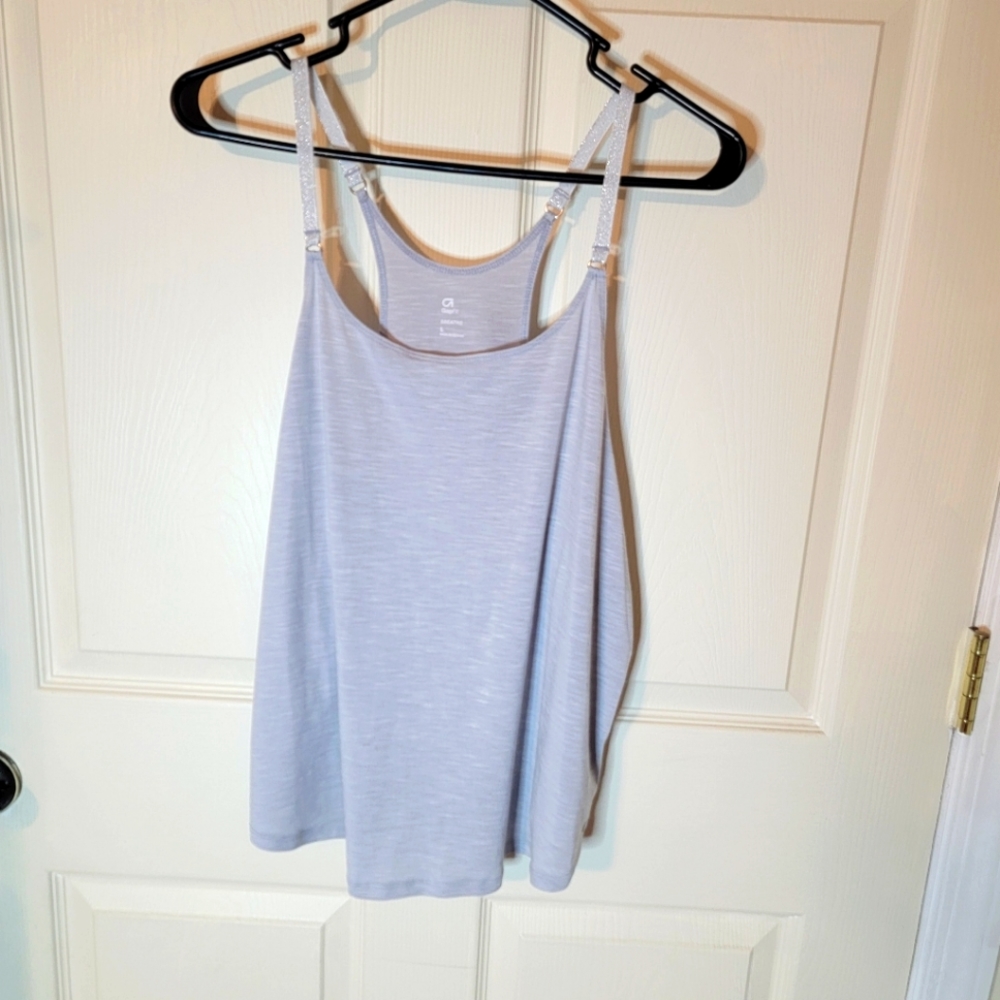 GAPfit NWT Light Grey sparkle straps Tank Top